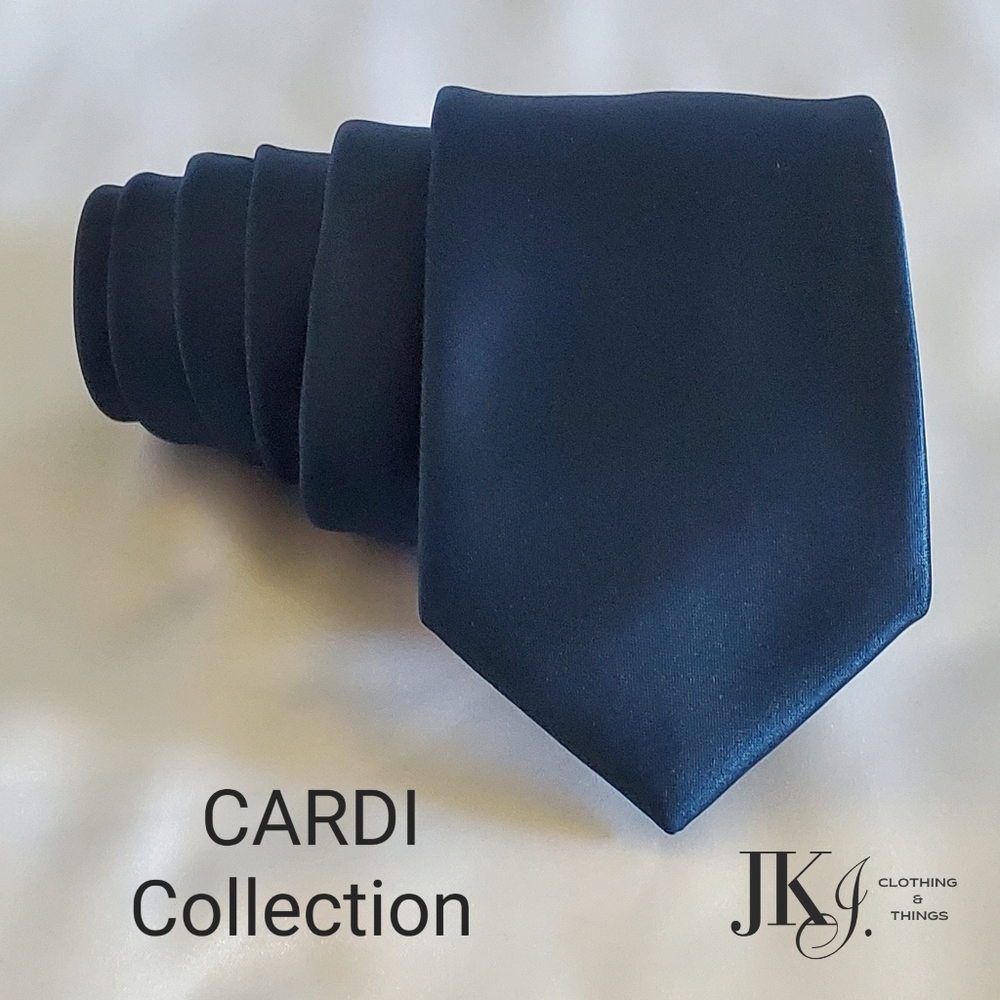 Cardi Collection Men's Neckties Polyester Dark Blue Solid